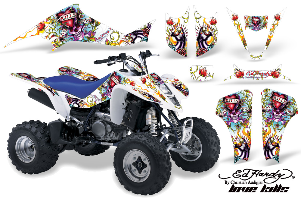 Suzuki LTZ400 03-08 Graphics Kit EH LoveKills White